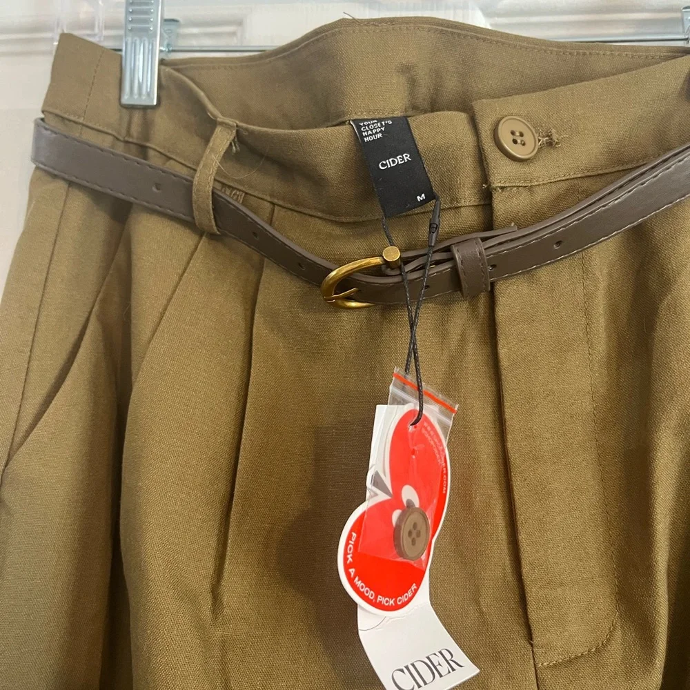Olive Green High-Waisted Pants - Picture 5 of 6